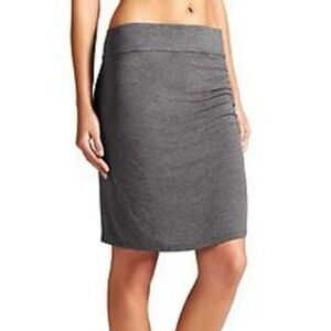 Athleta Side Ruched ‘Azalea’ Charcoal Gray Pencil Athleisure Elastic Waist Skirt